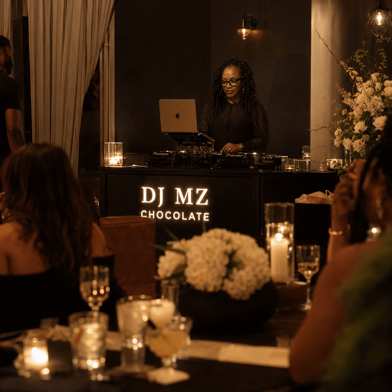 DJ Mz Chocolate at a lounge event