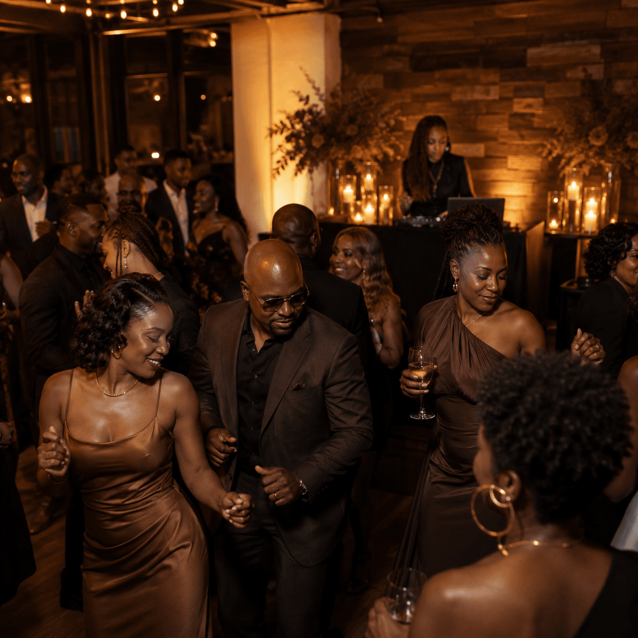 Elegant reception with candlelight
